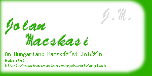 jolan macskasi business card